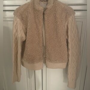 River island fuzzy sweater jacket